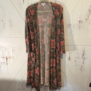 LuLaRoe Floral Duster Knit Cardigan